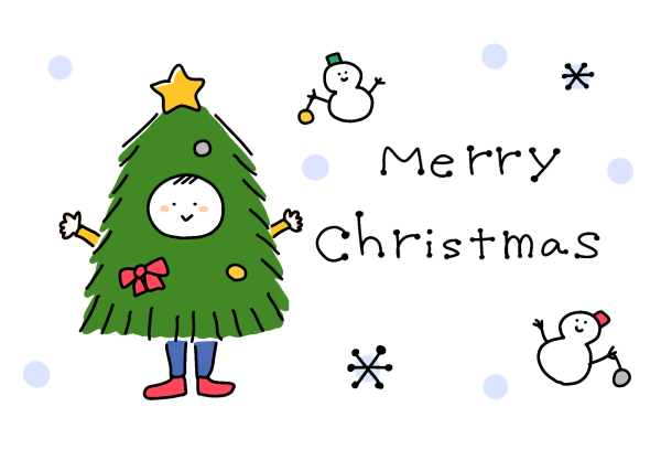 クリスマスカードイラスト無料かわいいいなほ-001